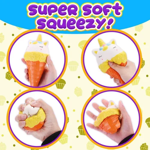 Vista 4 de Insnug Juguetes sensoriales esponjosos, juguete para aliviar el estrés para niñas y niños de 4, 6, 8, 10 años, Kawaii Jumbo DIY Slow Rising Squeeze