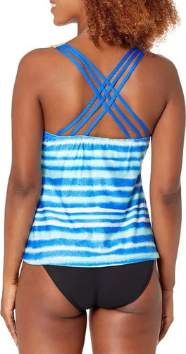 Vista 2 de Top de traje de baño tankini con cuello redondo