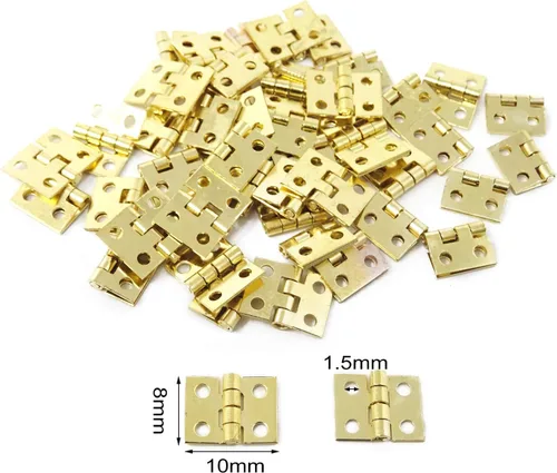 Vista 2 de Honbay Bisagras de casa de muñecas en miniatura, joyero, accesorios de hardware pequeño con 200 tornillos (dorado)