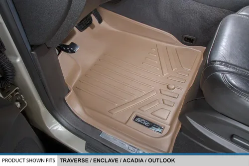 Vista 2 de SMARTLINER Juego de revestimientos de 2 filas y carga detrás de la segunda fila, color tostado, compatible con Buick Enclave 2009-2017/Chevrolet