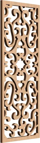 Vista 23 de 9 3/8 pulgadas de ancho x 24 3/8 pulgadas de alto x 1/4 de alto Smithfield paneles de pared de madera con calado, abedul