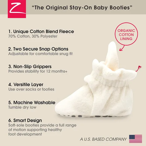 Vista 3 de Zutano Unisex Fleece Baby Booties, Soft Sole and Non Slip Stay On Slipper Socks for InfantToddler, Girls, Boys 3-24 Months