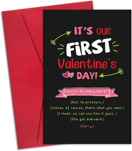 Vista 11 de Ogeby Primera tarjeta de San Valentín para parejas, dulce tarjeta de felicitación del primer día de San Valentín