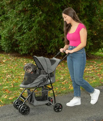 Vista 2 de Pet Gear Carrito para mascotas Happy Trails Lite sin cremallera, gris Gris clásico con cremallera