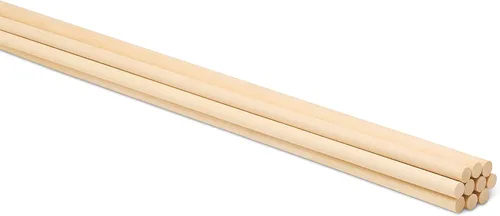 Vista 11 de Varillas de madera sin terminar de 1/4 x 6 pulgadas, para manualidades y bricolaje, 50 unidades Woodpeckers