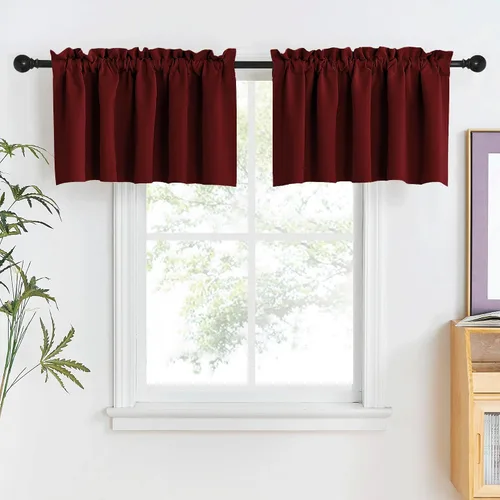 Vista 26 de NICETOWN Cortinas Opacas Cortas - Tratamiento de Ventana con Aislamiento Térmico, Niveles de Cortina Pequeños para Sala de Estar/Cocina, 2 Paneles