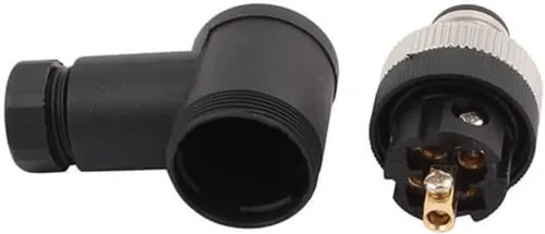 Vista 6 de M12 Conector de código macho A de 5 pines, sensor de ángulo recto, enchufe de aviación, conector circular industrial con terminación de tornillo