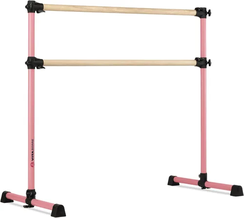 Vista 29 de Barra de ballet portátil independiente doble Vita Barre, Prodigy, de madera Altura ajustable, hecha en EE. UU., equipo de ejercicio para casa