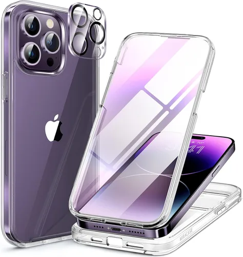 Vista 86 de Miracase - Funda magnética para iPhone 13 Pro Max de 6.7 pulgadas (compatible con MagSafe), transparente, completo, protector de pantalla de vidrio