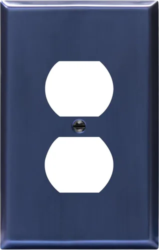 Vista 16 de LIDER Placa de pared de metal para receptáculo dúplex, cubierta de salida de acero inoxidable, resistente a la corrosión, tamaño mediano de 1