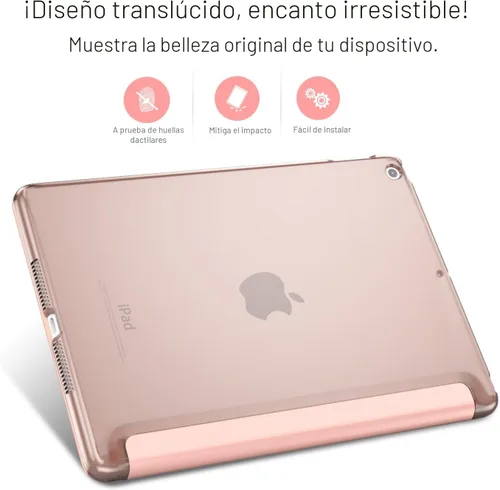 Vista 4 de MoKo Funda para iPad 9.7 2018/2017 de 5ª / 6ª Generación - Funda delgada y ligera con soporte para Smartphone con parte trasera translúcida