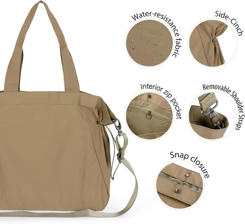 Vista 4 de ASLABCREW Bolsa de mano para mujer, 18L con cincha lateral con correa ajustablebolsa de mano extra, bolsa de hombro ligera