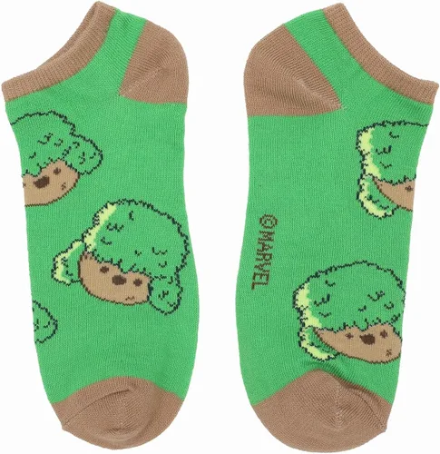 Vista 4 de Bioworld I Am Groot Mischief Mayhem Cuteness - Calcetines tobilleros para mujer (5 pares), Multi colorido