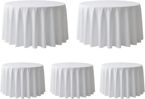 Vista 32 de Surmente Mantel cuadrado para mesas cuadradas o redondas, 100% poliéster, 52 x 52 pulgadas, mantel para bodas, banquetes o restaurantes (negro)