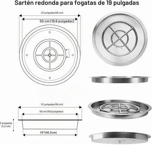 Vista 7 de Stanbroil Kit de hoguera redonda de 19 pulgadas con kit de encendido por