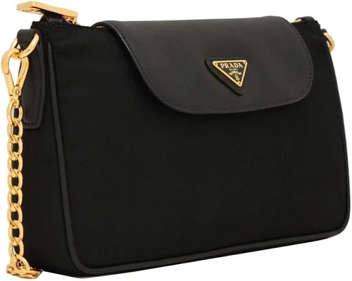 Vista 2 de Prada Bolso cruzado Saffiano de nailon negro Negro S