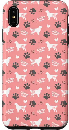 Vista 11 de Golden Retriever - Carcasa para iPhone 17, diseño de mamá y perro, diseño floral, color rosa