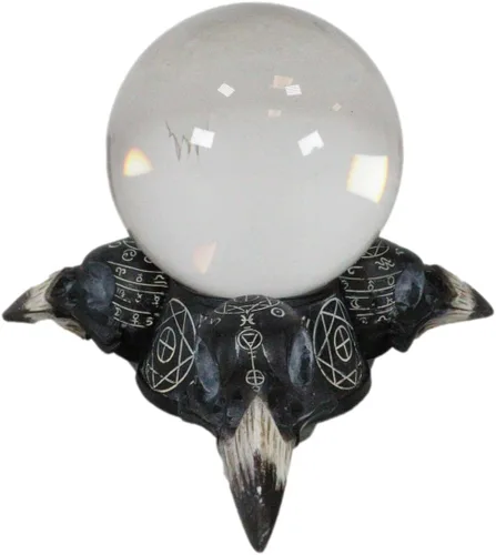 Vista 3 de Ebros Gift Wicca Adivinador psíquico Cuervo cuervo Calaveras Geometría Sagrada Cristal Gazing Ball Figurine Brujería Brujas Divinidad Wicca