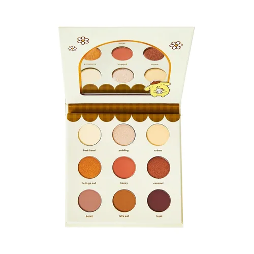 Vista 2 de The Crème Shop x Sanrio Pompompurin Golden Dream Paleta de sombras de ojos: 9 tonos mate brillante metálico de uso extendido espejo pigmentado