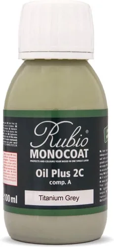 Vista 90 de Rubio Monocoat Muestra de Tinte y Acabado para Madera - Niebla 5% Aceite Plus Parte A Aceite de linaza para madera de secado rápido y ecológico