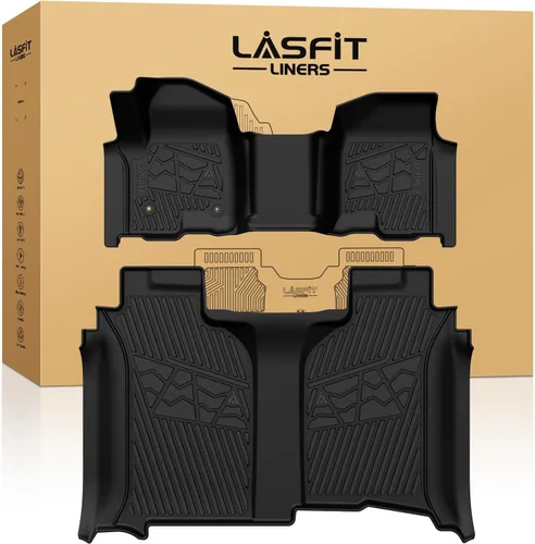 Vista 17 de LASFIT - Tapetes de suelo y maletero de auto, ajuste personalizado, de TPE, para todo tipo de clima, impermeable, juego completo, negros