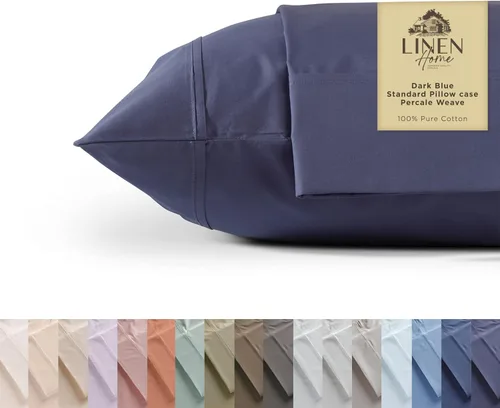 Vista 40 de Fundas de almohada 100% algodón percal con encaje fluer tamaño Queen/estándar, color blanco, 2 piezas de fundas de almohada, ropa de cama fuerte