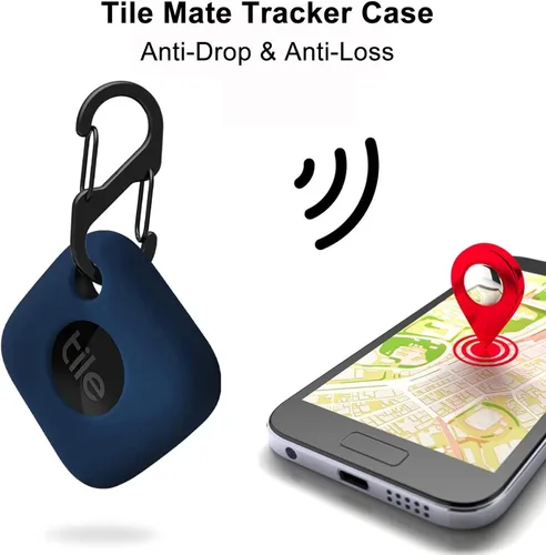Vista 5 de 4 fundas para Tile Mate Tracker 2024/Tile Mate Tracker 2022, funda protectora de silicona suave que absorbe los golpes con accesorios de mosquetón