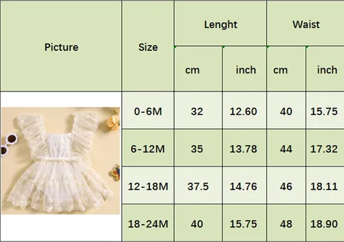 Vista 7 de Ropa de bebé recién nacida, mameluco de encaje, vestido tutú, manga de mosca, bordado floral, traje de verano