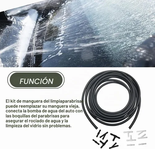 Vista 5 de Kit de manguera de limpiaparabrisas, manguera de líquido limpiaparabrisas de 4 metros con 12 piezas de conectores, conecta la bomba de agua