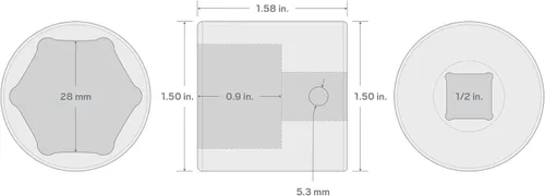 Vista 24 de TEKTON SID23109 Dado de impacto profundo de 6 puntos de 23/64 pulgada (9 mm) impulsor de 1/2 pulgada