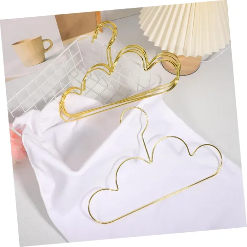 Vista 8 de Alipis Perchas doradas con forma de nube, 5 unidades, para ahorrar espacio, encantadoras perchas para ropa de bebé, perchas para niños, perchas