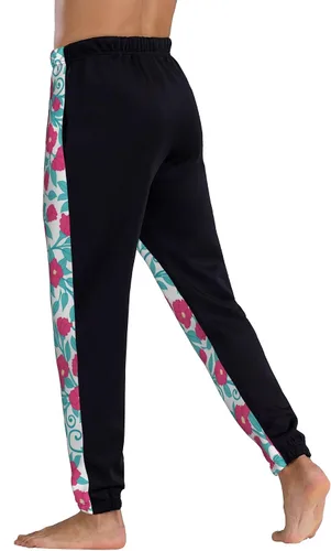 Vista 5 de Jutdopt Men Roses Pattern with Leaves Sweatpants Joggers Sweatpants Baggy Jogger Pants with Pocket for Men