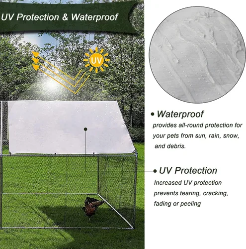 Vista 4 de Jaula de metal grande de alambre galvanizado hexagonal sumergida de plástico, con cubierta extraíble impermeable y anti-ultravioleta, cubierta
