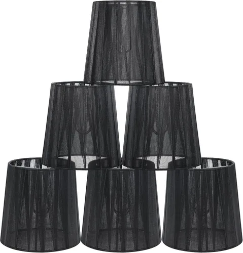 Vista 8 de KORA - Juego de 2 pantallas pequeñas con clip para lámpara de pared, barril pequeño, 5.2 x 4 pulgadas x 5.2 pulgadas de alto, cinta orgánica, hechas