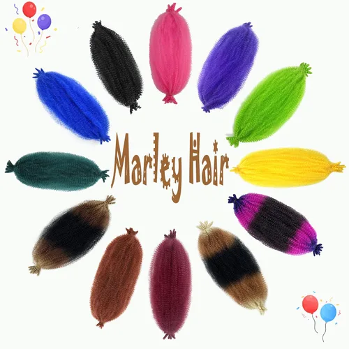 Vista 6 de Extensiones de cabello trenzado con resorte Marley Twist de 8 pulgadas, paquete de 8 para niños, cabello rizado y trenzado kinky, locs suaves