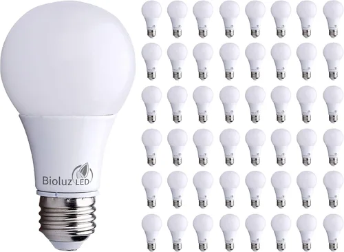 Vista 13 de Bioluz LED Luces para dormitorio, equivalentes a bombillas LED de 60 W, 2700 K blanco cálido, bombillas LED A19 no regulables de 9 W, bombilla LED