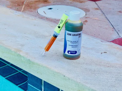 Vista 3 de Kit de detección de fugas de tinte de piscina Jeringa de tinte de piscina amarillo fluorescente y botella de repuesto Resuelve #1 quejas