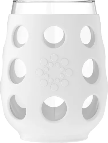 Vista 3 de Lifefactory - Copa de vino para interior y exterior con funda protectora de silicona, paquete de 4, Blanco óptico