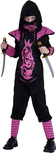 Vista 2 de PGOND Disfraz de ninja rosa para niña