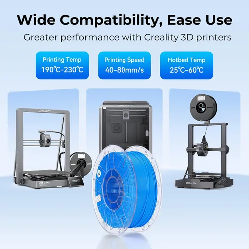 Vista 7 de Creality Hyper PLA Filamento 1.75mm, filamento RFID para impresora 3D PLA de alta velocidad 30-600mm/s, 1kg(2.2lbs)/carrete Filamento compatible