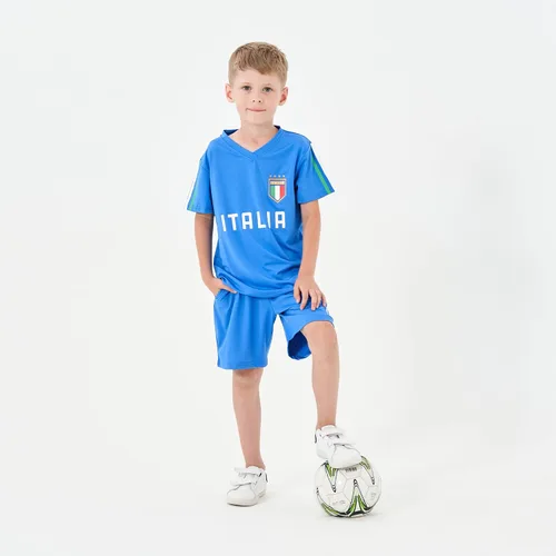 Vista 2 de BDONDON Camisetas de fútbol para niños y niñas, trajes de camiseta de entrenamiento de fútbol para niños y niñas, uniformes
