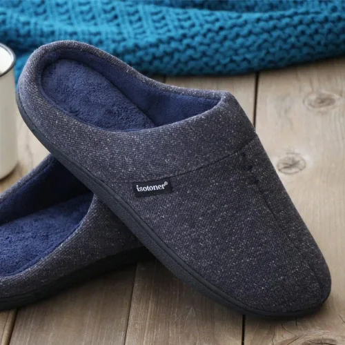 Vista 4 de isotoner Pantuflas Preston Heather Knit sin cordones con capucha para hombre