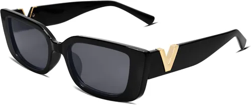 Vista 27 de Allarallvr Lentes de sol rectangulares para mujer, estilo retro de los años 90, Y2K, clásicos, vintage, cuadrados, AR82037