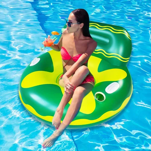 Vista 9 de Flotador para tumbona de piscina para adultos, hamaca flotante, balsas inflables, sofá de aire para piscina, silla flotante, con dos asas y un