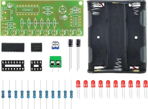 Vista 9 de Kit de Práctica de Soldadura 5 en 1 Mini Bobina Tesla Musical, Luz Fluida Enchufable, Timbre, Luz Fluida Activada por Sonido, y Rueda de Ruleta