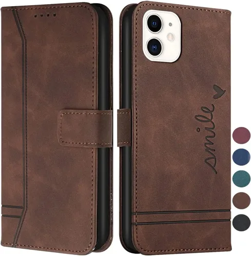 Vista 10 de Funda tipo cartera para iPhone 11 y iPhone 11 con tarjetero de piel, con función atril, protección completa magnética compatible con iPhone 11