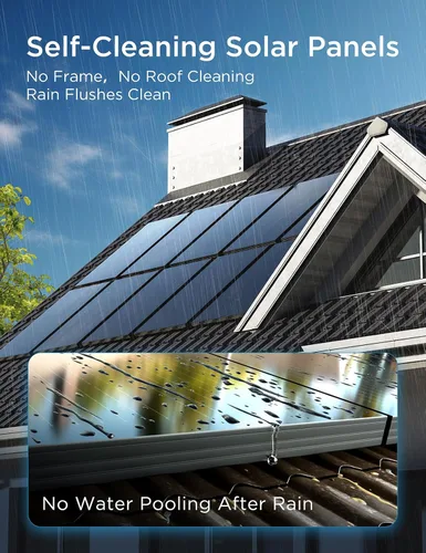 Vista 4 de STAR Paneles Solares de 100 Vatios, Panel Solar de 12/24V con Diseño de Superficie Completa y Libre de Mantenimiento, Monocristalino de Alta