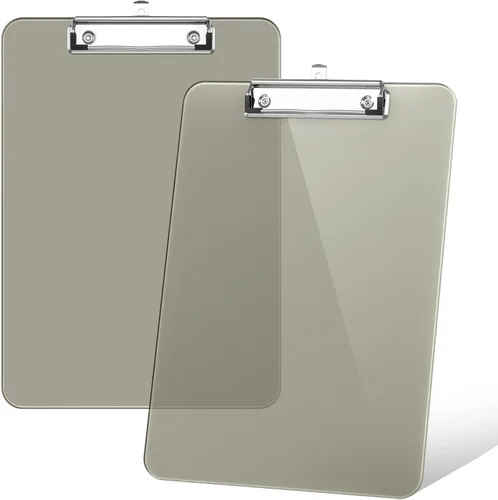 Vista 30 de Rimilak Portapapeles de plástico con clip de metal de perfil bajo, tablero translúcido, 12.5 x 9 pulgadas tamaño carta, suministros de oficina, Negro