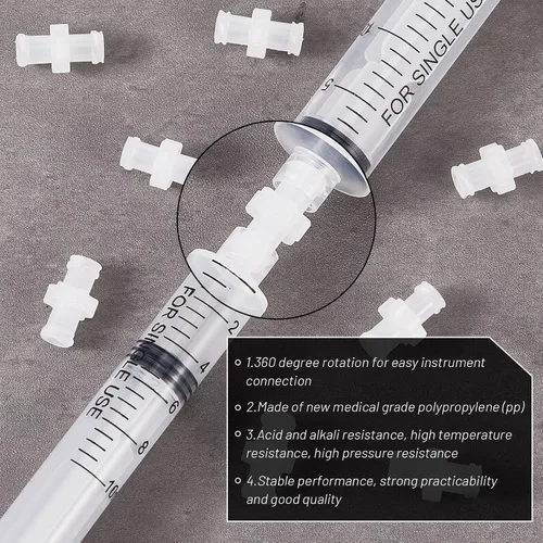 Vista 3 de Kit de conector Luer de 15 piezas, bloqueo adaptador de jeringa, junta de transferencia de jeringa hembra, conector de bloqueo a casillero