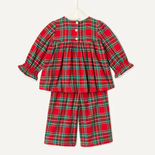 Vista 5 de Tienda Essentials x Sofia Grainge - Conjunto de franela de manga larga para bebés y niñas